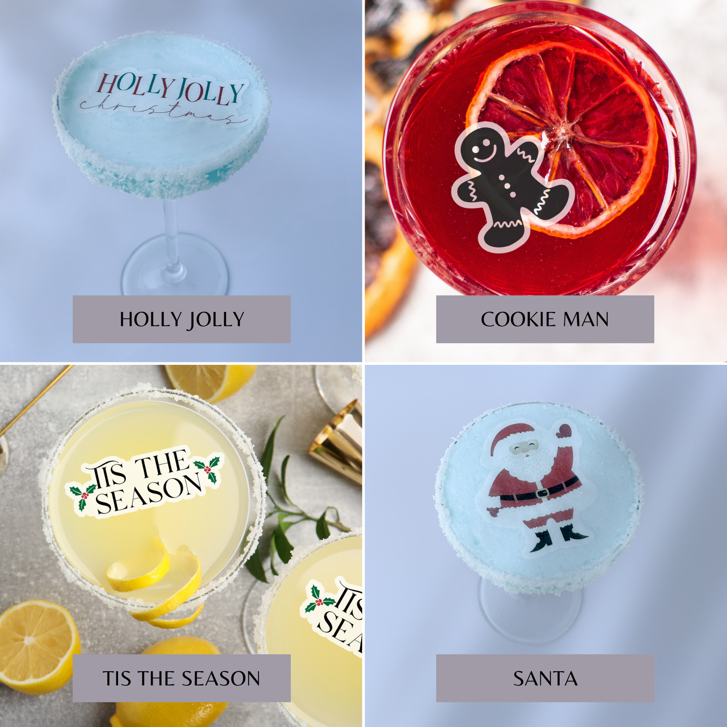 Christmas Edible Toppers - 5 Pack Bundle