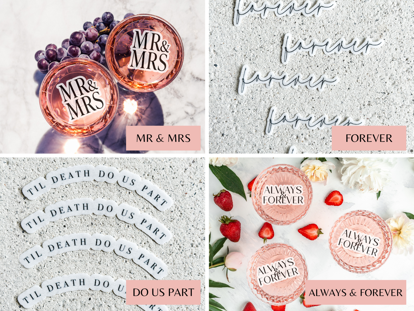 Wedding Edible Toppers - 5 Pack bundle