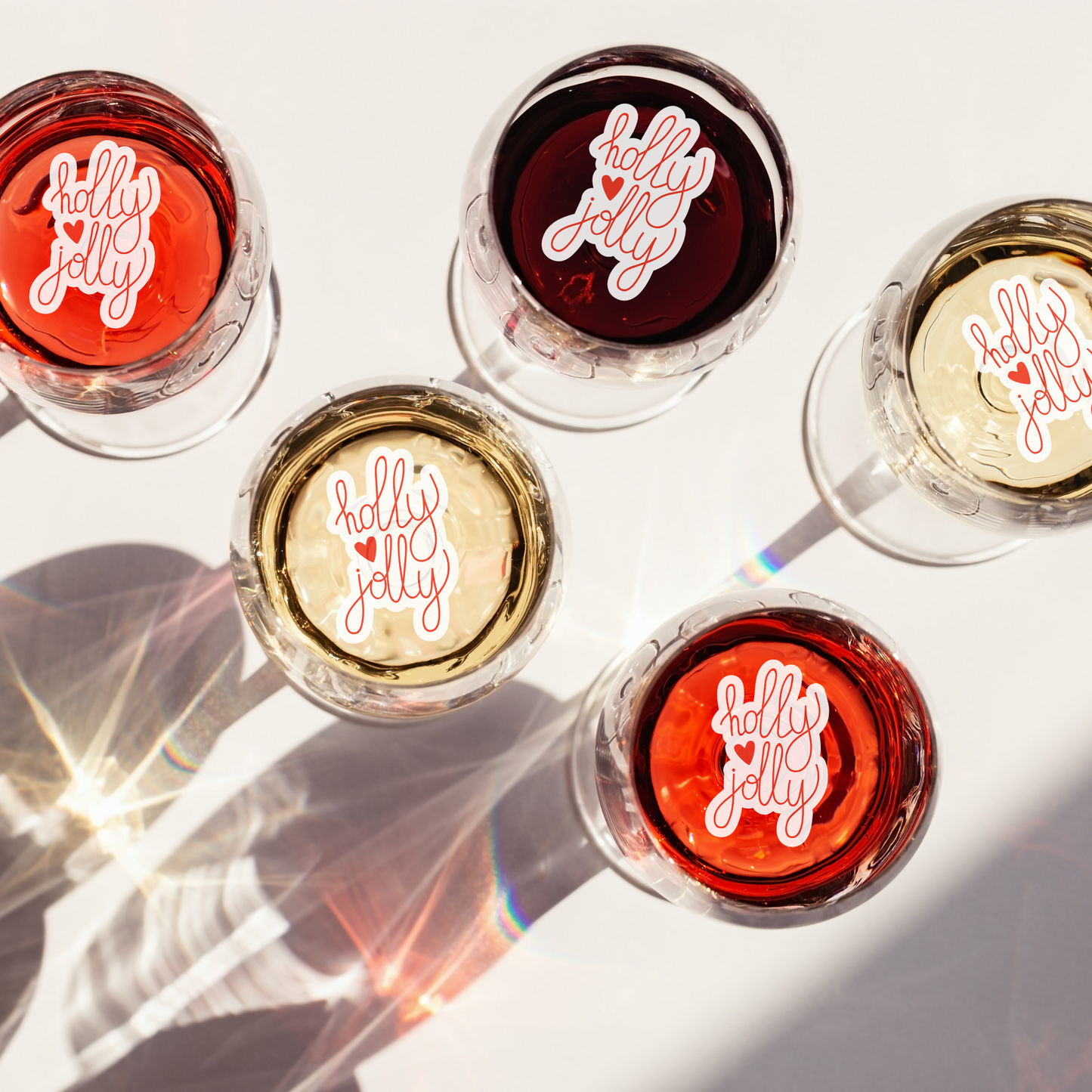 Christmas Cocktail Toppers - Holly Jolly