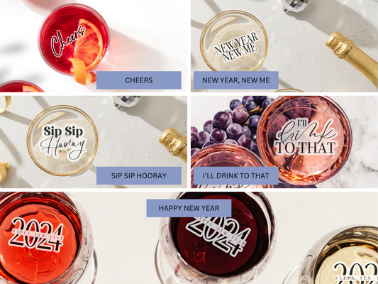 New Year's Edible Toppers - 5 Pack Bundle