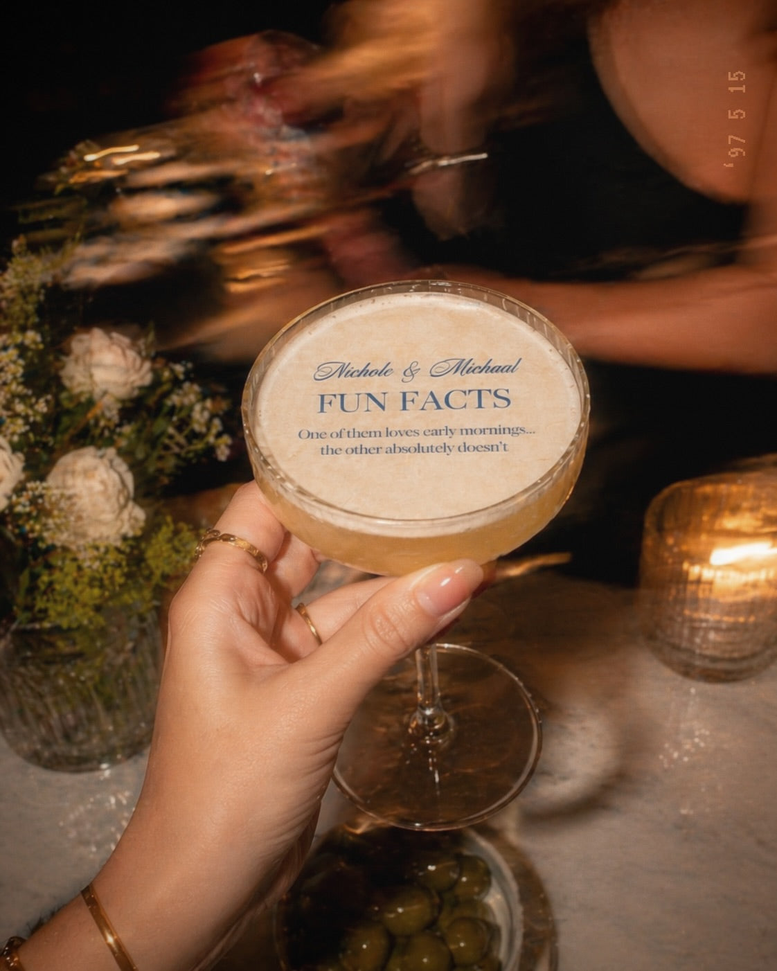 Personalised “About Us” | Edible Cocktail Toppers